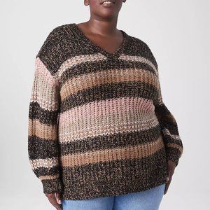 Lane‎ Bryant Womens Classic Stripe Stitch Pullover Sweater Sz 18/20